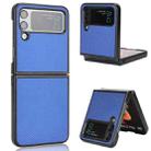For Samsung Galaxy Z Flip4 Pasted Leather Protective Phone Case(Blue) - 1