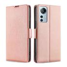 For Xiaomi 12 Lite Ultra-thin Voltage Side Buckle Horizontal Flip Leather Phone Case(Rose Gold) - 1