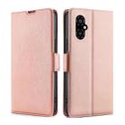 For Xiaomi Poco M4 5G Ultra-thin Voltage Side Buckle Horizontal Flip Leather Phone Case(Rose Gold) - 1