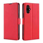 For Xiaomi Poco M4 5G Ultra-thin Voltage Side Buckle Horizontal Flip Leather Phone Case(Red) - 1