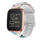 For Fitbit Versa Printing Butterfly Buckle Silicone Watch Band(Flowers) - 1