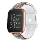 For Fitbit Versa Printing Butterfly Buckle Silicone Watch Band(Colorful Skull) - 1
