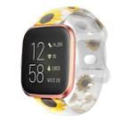 For Fitbit Versa Printing Butterfly Buckle Silicone Watch Band(Transparent Sunflower) - 1