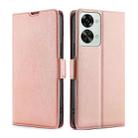 For OnePlus Nord 2T Ultra-thin Voltage Side Buckle Horizontal Flip Leather Phone Case(Rose Gold) - 1