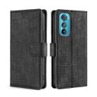 For Motorola Edge 30 Skin Feel Crocodile Magnetic Clasp Leather Phone Case(Black) - 1