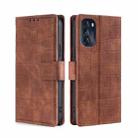 For Motorola Moto G 5G 2022 Skin Feel Crocodile Magnetic Clasp Leather Phone Case(Brown) - 1