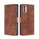 For Motorola Moto G42 4G Skin Feel Crocodile Magnetic Clasp Leather Phone Case(Brown) - 1