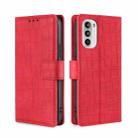 For Motorola Moto G52 4G/G82 5G Skin Feel Crocodile Magnetic Clasp Leather Phone Case(Red) - 1