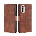 For Motorola Moto G52 4G/G82 5G Skin Feel Crocodile Magnetic Clasp Leather Phone Case(Brown) - 1