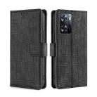 For OPPO A57 4G 2022 Skin Feel Crocodile Magnetic Clasp Leather Phone Case(Black) - 1