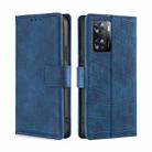 For OPPO A57 4G 2022 Skin Feel Crocodile Magnetic Clasp Leather Phone Case(Blue) - 1