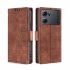 For OPPO K10 5G Skin Feel Crocodile Magnetic Clasp Leather Phone Case(Brown) - 1