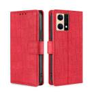 For OPPO Reno7 4G/F21 Pro 4G Skin Feel Crocodile Magnetic Clasp Leather Phone Case(Red) - 1