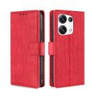 For OPPO Reno8 Pro+ 5G Skin Feel Crocodile Magnetic Clasp Leather Phone Case(Red) - 1