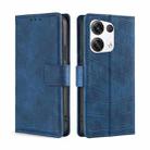 For OPPO Reno8 Pro+ 5G Skin Feel Crocodile Magnetic Clasp Leather Phone Case(Blue) - 1