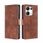 For OPPO Reno8 Pro+ 5G Skin Feel Crocodile Magnetic Clasp Leather Phone Case(Brown) - 1