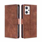 For OPPO Reno7 A JP Version Skin Feel Crocodile Magnetic Clasp Leather Phone Case(Brown) - 1