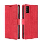 For TCL 30T T603DL Skin Feel Crocodile Magnetic Clasp Leather Phone Case(Red) - 1