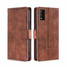 For TCL 30T T603DL Skin Feel Crocodile Magnetic Clasp Leather Phone Case(Brown) - 1