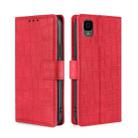 For TCL 30Z T602DL Skin Feel Crocodile Magnetic Clasp Leather Phone Case(Red) - 1