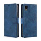 For TCL 30Z T602DL Skin Feel Crocodile Magnetic Clasp Leather Phone Case(Blue) - 1