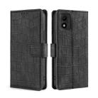For TCL 303 Skin Feel Crocodile Magnetic Clasp Leather Phone Case(Black) - 1