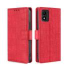 For TCL 303 Skin Feel Crocodile Magnetic Clasp Leather Phone Case(Red) - 1