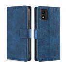 For TCL 303 Skin Feel Crocodile Magnetic Clasp Leather Phone Case(Blue) - 1