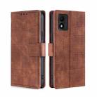 For TCL 303 Skin Feel Crocodile Magnetic Clasp Leather Phone Case(Brown) - 1