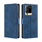 For vivo S15 5G Skin Feel Crocodile Magnetic Clasp Leather Phone Case(Blue) - 1