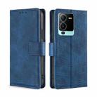 For vivo S15 Pro 5G Skin Feel Crocodile Magnetic Clasp Leather Phone Case(Blue) - 1