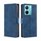 For vivo S15e 5G/T1 Snapdragon 778G Skin Feel Crocodile Magnetic Clasp Leather Phone Case(Blue) - 1