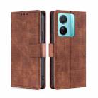 For vivo S15e 5G/T1 Snapdragon 778G Skin Feel Crocodile Magnetic Clasp Leather Phone Case(Brown) - 1