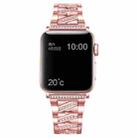 Diamond Metal Watch Band For Apple Watch Series 8&7 41mm / SE 2&6&SE&5&4 40mm / 3&2&1 38mm(Pink) - 1