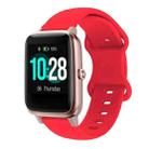 For Xiaomi Haylou Smart Watch LS01 19mm Butterfly Buckle Silicone Watch Band(Red) - 1