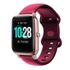 For Xiaomi Haylou Smart Watch LS01 19mm Butterfly Buckle Silicone Watch Band(Wine Red) - 1