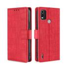 For Nokia C21 Plus Skin Feel Crocodile Magnetic Clasp Leather Phone Case(Red) - 1