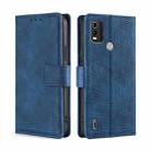 For Nokia C21 Plus Skin Feel Crocodile Magnetic Clasp Leather Phone Case(Blue) - 1