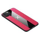 For iPhone 14 Plus XINLI Stitching Cloth Textue TPU Phone Case (Red) - 1