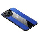 For iPhone 14 Pro XINLI Stitching Cloth Textue TPU Phone Case(Blue) - 1