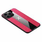 For iPhone 14 Pro XINLI Stitching Cloth Textue TPU Phone Case(Red) - 1