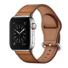 Genuine Leather Watch Band For Apple Watch Ultra 49mm / Series 8&7 45mm / SE 2&6&SE&5&4 44mm / 3&2&1 42mm(Red Brown Crazy Horse Texture) - 1