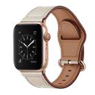 Genuine Leather Watch Band For Apple Watch Ultra 49mm / Series 8&7 45mm / SE 2&6&SE&5&4 44mm / 3&2&1 42mm(Beige) - 1