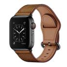 Genuine Leather Watch Band For Apple Watch Ultra 49mm / Series 8&7 45mm / SE 2&6&SE&5&4 44mm / 3&2&1 42mm(Dark Brown Crazy Horse Texture) - 1