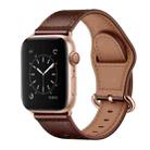 Genuine Leather Watch Band For Apple Watch Ultra 49mm&Watch Ultra 2 49mm / Series 9&8&7 45mm / SE 3&SE 2&6&SE&5&4 44mm / 3&2&1 42mm(Dark Brown Oil Texture) - 1