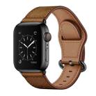 Genuine Leather Watch Band For Apple Watch Series 9&8&7 41mm / SE 3&SE 2&6&SE&5&4 40mm / 3&2&1 38mm(Dark Brown Crazy Horse Texture) - 1