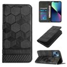 For iPhone 13 Football Texture Magnetic Leather Flip Phone Case(Black) - 1