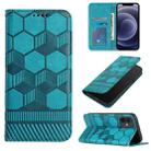 For iPhone 12 mini Football Texture Magnetic Leather Flip Phone Case (Light Blue) - 1