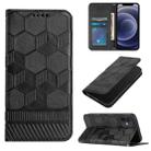 For iPhone 12 mini Football Texture Magnetic Leather Flip Phone Case (Black) - 1