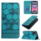 For iPhone 11 Football Texture Magnetic Leather Flip Phone Case (Light Blue) - 1